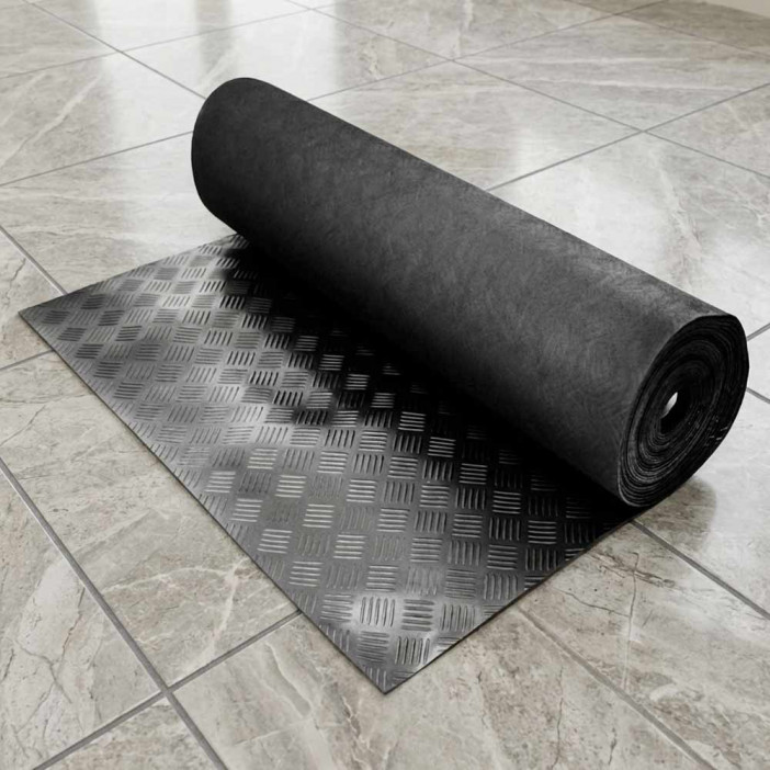 Коврик-дорожка против скольжения Sunstep Шашки 0,9*12м черный