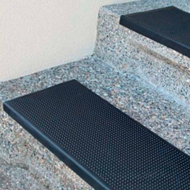 Коврик на ступеньки резиновый черный 25*75см