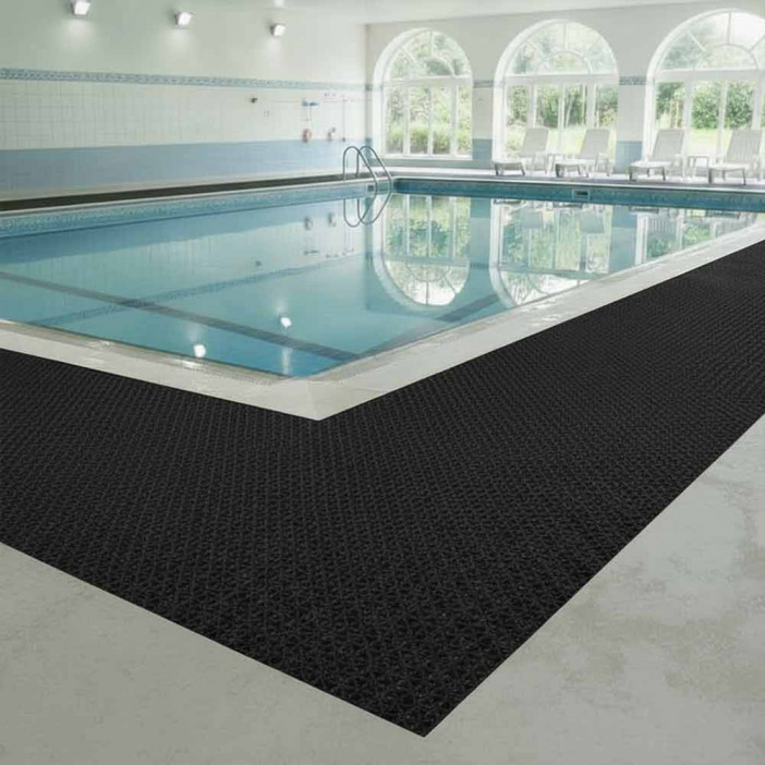 Коврик-дорожка против скольжения ZIG-ZAG 0,9*12м черный