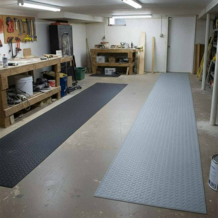 Коврик-дорожка Рифленый против скольжения 0,9*12м серый