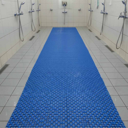 Коврик-дорожка против скольжения Цепочка 0,9*12м синий