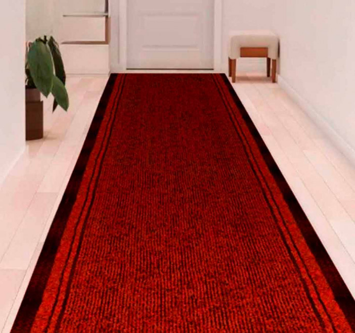 Коврик-дорожка влаговпитывающий Холл 1,2*15м красный