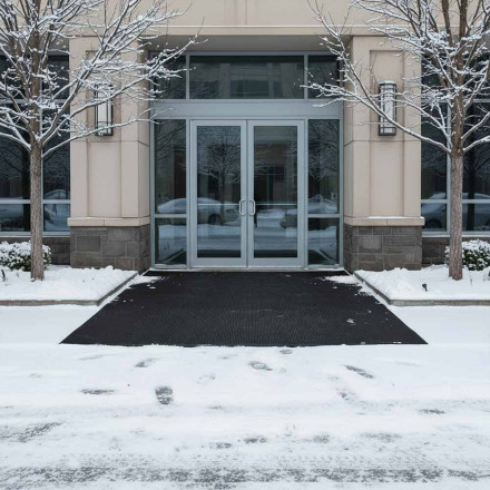 Коврик-дорожка против скольжения Полосочка 0,9*12м черный