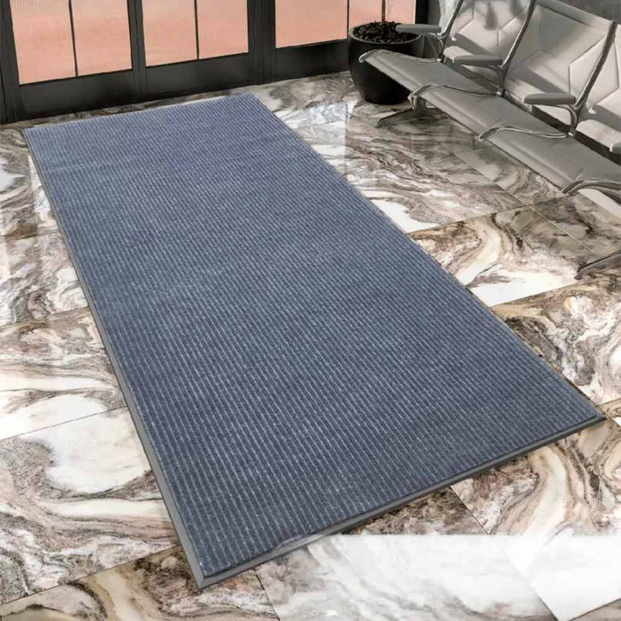 Коврик-дорожка влаговпитывающий ребристый Cтандарт 0,9*15м серый