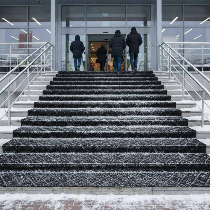 Дорожка щетина на ПВХ основе Ромб 0,9*15м черная