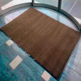 Коврик влаговпитывающий ребристый Комфорт 120*150см коричневый
