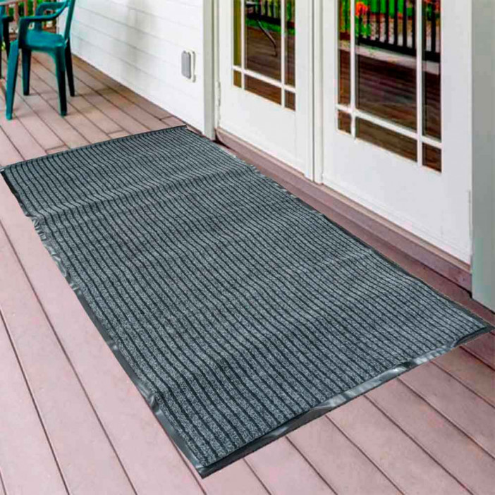 Коврик влаговпитывающий ребристый Барьер 90*150см серый