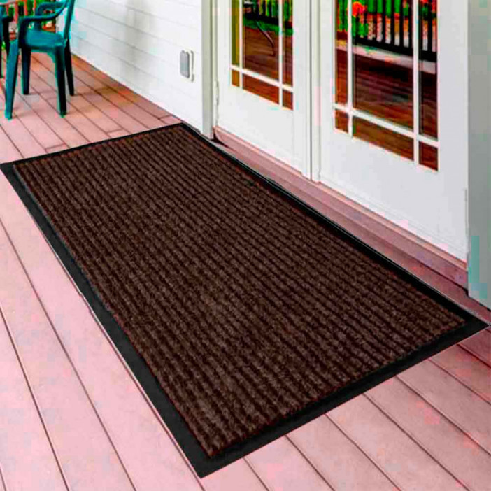 Коврик влаговпитывающий ребристый Стандарт 120*150см коричневый