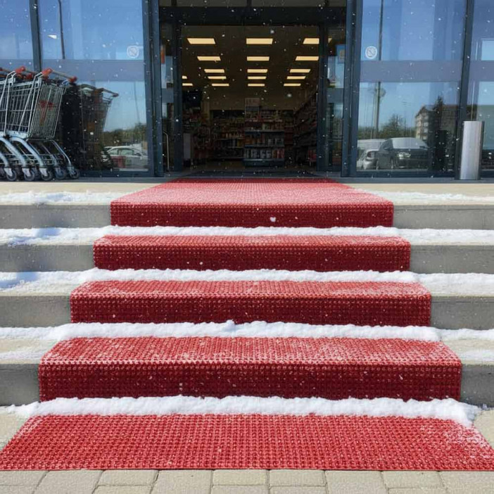 Дорожка щетина на ПВХ основе 0,9*15м красная