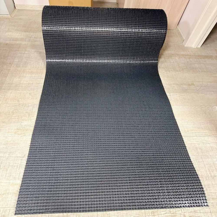 Дорожка щетина на ПВХ основе 0,9*15м серый металлик