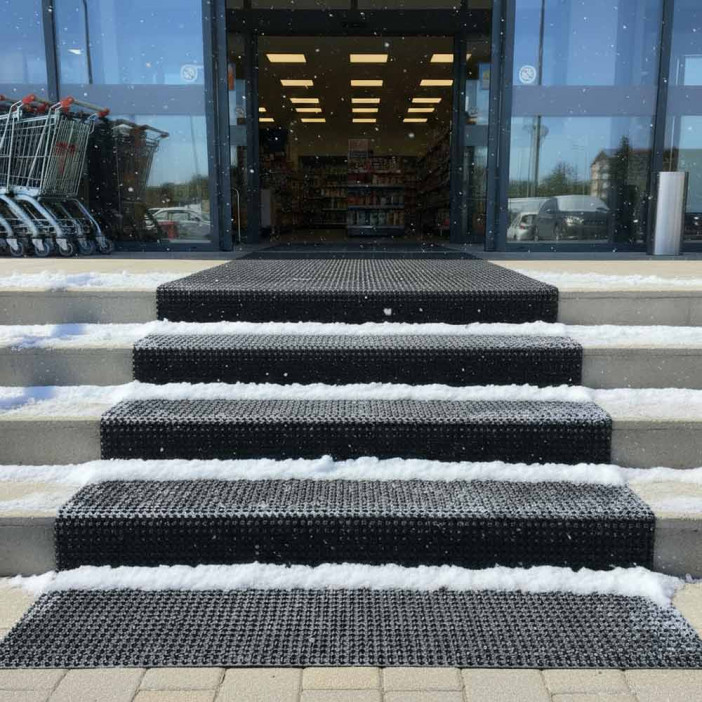 Дорожка щетина на ПВХ основе 0,9*15м серый металлик